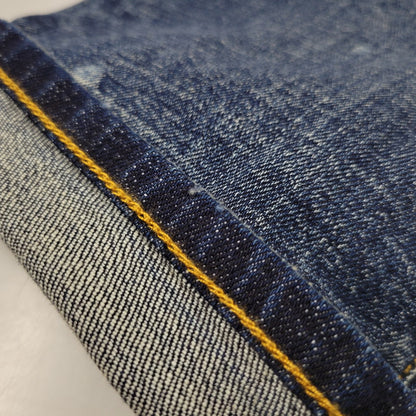 【中古品】【メンズ】 1piu1uguale3 RELAX ウノピゥウノウグァーレトレ リラックス LOGO APPLIQUE DISTRESSED DENIM PANTS USB-24008 ロゴ アップリケ ディストレスド デニムパンツ ジーンズ ボトムス 151-250508-as-14-izu サイズ：XXL カラー：インディゴ 万代Net店