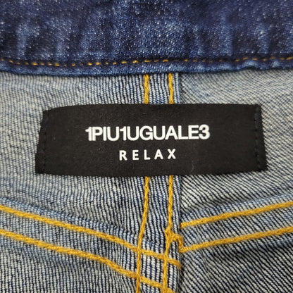 【中古品】【メンズ】 1piu1uguale3 RELAX ウノピゥウノウグァーレトレ リラックス LOGO APPLIQUE DISTRESSED DENIM PANTS USB-24008 ロゴ アップリケ ディストレスド デニムパンツ ジーンズ ボトムス 151-250508-as-14-izu サイズ：XXL カラー：インディゴ 万代Net店
