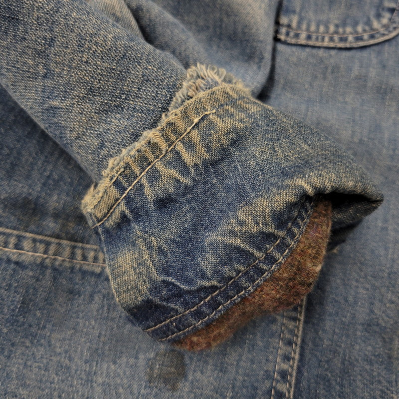 【現状渡し品】【メンズ】 Lee リー DOPE ONE BLANKET LINER DENIM COVERALLS JACKET ブランケットライナー デニムカバーオールジャケット USA製 アウター 146-250508-as-13-izu カラー：インディゴ 万代Net店