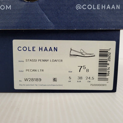 【中古品】【レディース】 COLE HAAN コールハーン STASSI PENNY LOAFER W28189 スタッシ ペニー ローファー シューズ 靴 167-250508-as-02-izu サイズ：24.5cm カラー：PECAN LTR 万代Net店
