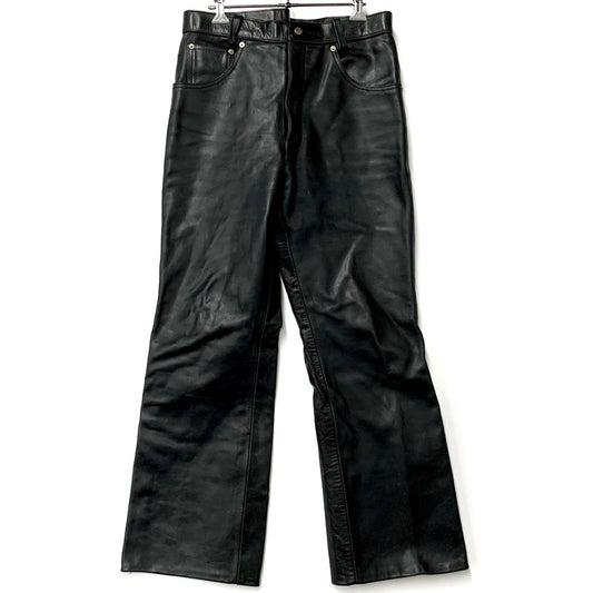 【中古品】【メンズ】 R.B.C ZIPPER FLY LEATHER PANTS ジッパーフライ レザーパンツ ボトムス 145-250527-as-45-izu サイズ：34 カラー：ブラック 万代Net店