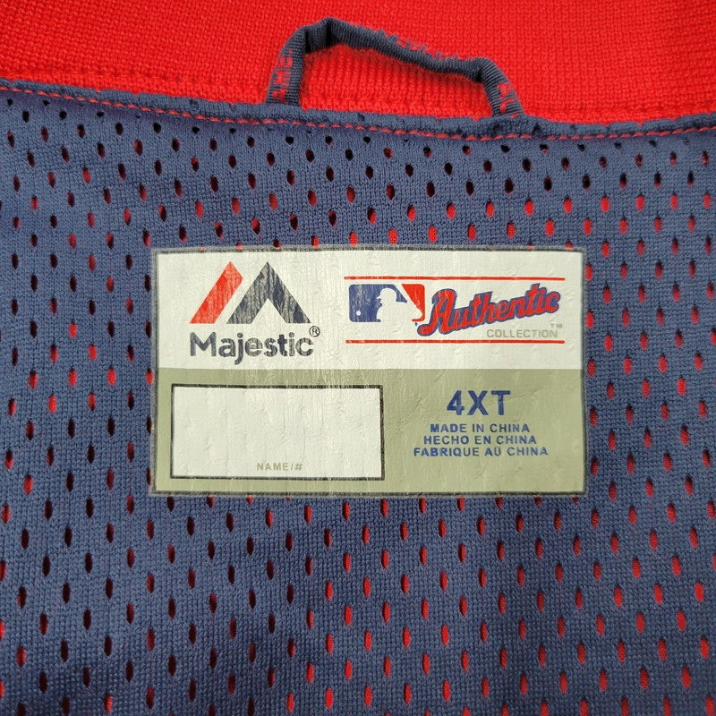 【中古品】【メンズ】 MAJESTIC マジェスティック ST. LOUIS CARDINALS BIRD WAPPEN HALF ZIP NYLON PULLOVER セントルイス・カージナルス バード ワッペン ハーフジップ ナイロン プルオーバー 146-250728-as-12-izu サイズ：4XT カラー：レッド 万代Net店