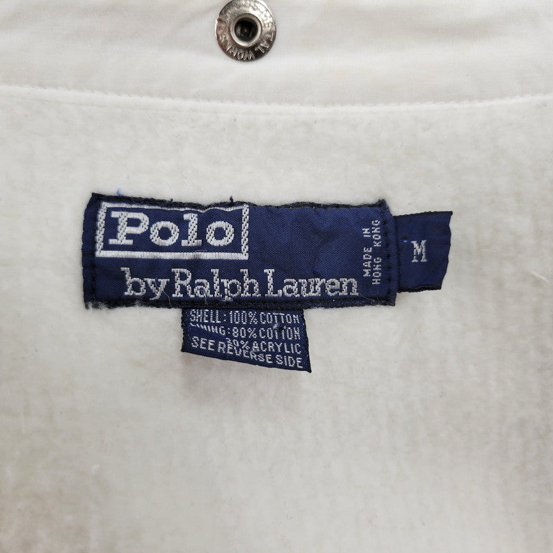 【現状渡し品】【メンズ】 Polo by Ralph Lauren ポロバイラルフローレン BOA LINER NYLON JACKET ボア ライナー ナイロン ジャケット 長袖 ロゴ 刺繍 アウター 146-250721-ay-09-izu サイズ：M カラー：ホワイト 万代Net店