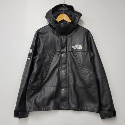 【中古品】【メンズ】 Supreme シュプリーム × THE NORTH FACE ザノースフェイス LEATHER MOUNTAIN PARKA NP61807I レザー マウンテン パーカー ジャケット アウター 149-250708-as-08-izu サイズ：S カラー：ブラック 万代Net店