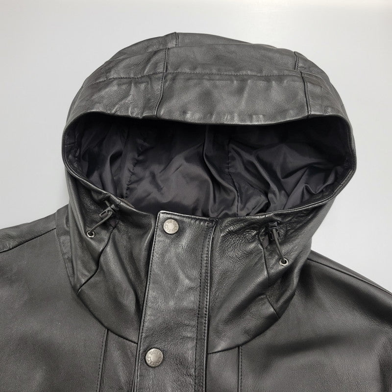 【中古品】【メンズ】 Supreme シュプリーム × THE NORTH FACE ザノースフェイス LEATHER MOUNTAIN PARKA NP61807I レザー マウンテン パーカー ジャケット アウター 149-250708-as-08-izu サイズ：S カラー：ブラック 万代Net店