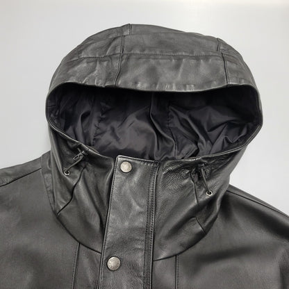 【中古品】【メンズ】 Supreme シュプリーム × THE NORTH FACE ザノースフェイス LEATHER MOUNTAIN PARKA NP61807I レザー マウンテン パーカー ジャケット アウター 149-250708-as-08-izu サイズ：S カラー：ブラック 万代Net店