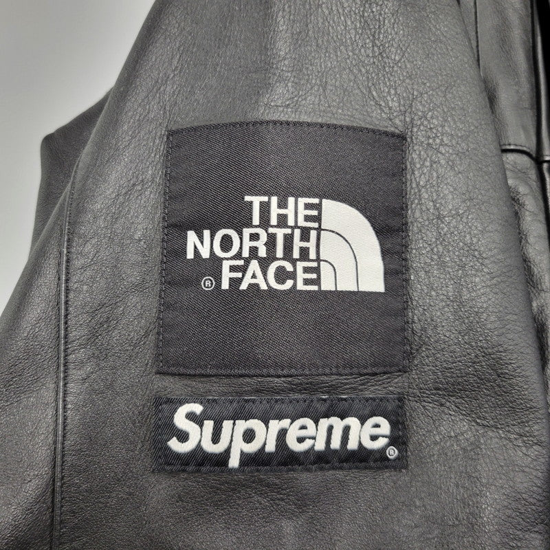 【中古品】【メンズ】 Supreme シュプリーム × THE NORTH FACE ザノースフェイス LEATHER MOUNTAIN PARKA NP61807I レザー マウンテン パーカー ジャケット アウター 149-250708-as-08-izu サイズ：S カラー：ブラック 万代Net店
