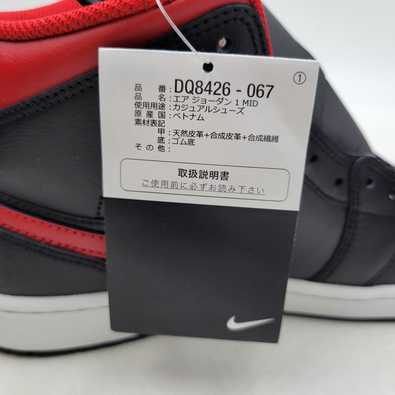 【中古美品】【メンズ】 NIKE ナイキ AIR JORDAN 1 MID DQ8426-067 エア ジョーダン 1 ミッド スニーカー シューズ 靴 160-250511-as-17-izu サイズ：27cm カラー：BLACK/VARSITY RED-SUMMIT WHITE 万代Net店