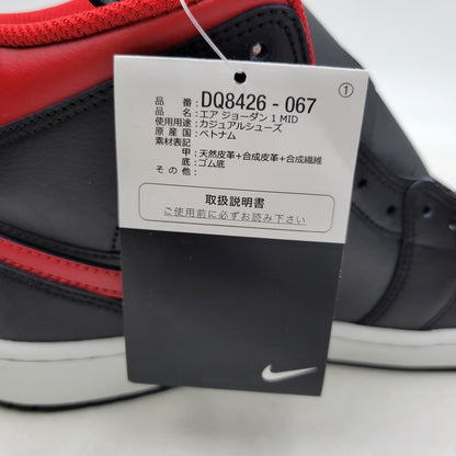 【中古美品】【メンズ】 NIKE ナイキ AIR JORDAN 1 MID DQ8426-067 エア ジョーダン 1 ミッド スニーカー シューズ 靴 160-250511-as-17-izu サイズ：27cm カラー：BLACK/VARSITY RED-SUMMIT WHITE 万代Net店