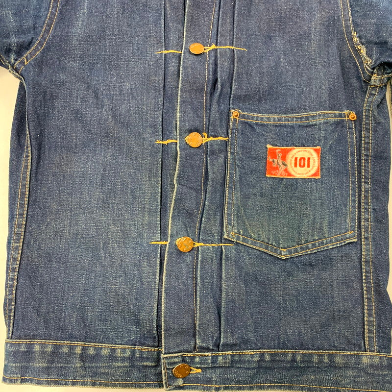 【中古品】【メンズ】 MONTGOMERY WARD モントゴメリー・ワード 月桂樹＆3連スター刻印ボタン 40S 101大戦 1POCKET 1ST DENIM JACKET デニムジャケット アウター 長袖 146-250512-ma-01-izu サイズ：不明 カラー：インディゴ 万代Net店