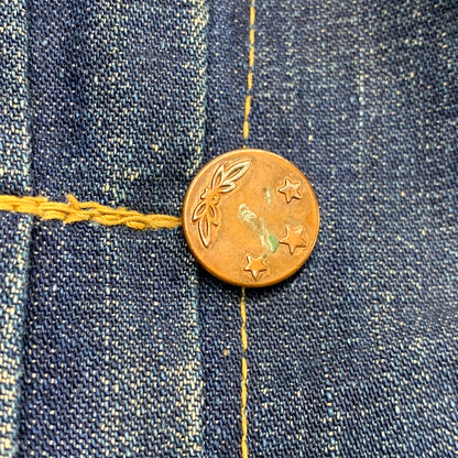 【中古品】【メンズ】 MONTGOMERY WARD モントゴメリー・ワード 月桂樹＆3連スター刻印ボタン 40S 101大戦 1POCKET 1ST DENIM JACKET デニムジャケット アウター 長袖 146-250512-ma-01-izu サイズ：不明 カラー：インディゴ 万代Net店