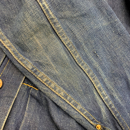 【中古品】【メンズ】 MONTGOMERY WARD モントゴメリー・ワード 月桂樹＆3連スター刻印ボタン 40S 101大戦 1POCKET 1ST DENIM JACKET デニムジャケット アウター 長袖 146-250512-ma-01-izu サイズ：不明 カラー：インディゴ 万代Net店