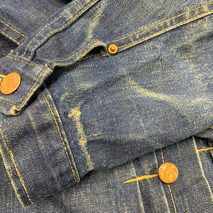 【中古品】【メンズ】 MONTGOMERY WARD モントゴメリー・ワード 月桂樹＆3連スター刻印ボタン 40S 101大戦 1POCKET 1ST DENIM JACKET デニムジャケット アウター 長袖 146-250512-ma-01-izu サイズ：不明 カラー：インディゴ 万代Net店
