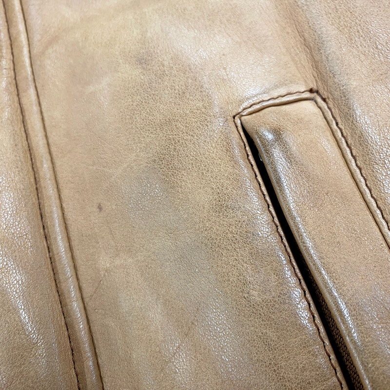 【中古品】【メンズ】 CHECK LINER COW LEATHER DOWN COAT P12-JRRL-BA-0704 SUICIDE SKI レザーパッチ付き カウレザー ダウンコート レザージャケット アウター 146-250513-ay-09-izu サイズ：M カラー：ブラウン 万代Net店