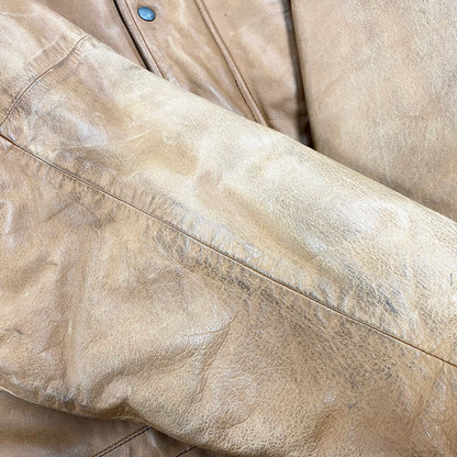 【中古品】【メンズ】 CHECK LINER COW LEATHER DOWN COAT P12-JRRL-BA-0704 SUICIDE SKI レザーパッチ付き カウレザー ダウンコート レザージャケット アウター 146-250513-ay-09-izu サイズ：M カラー：ブラウン 万代Net店