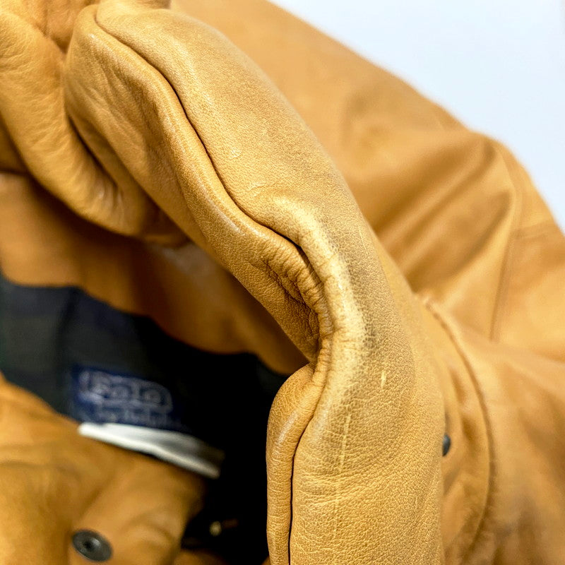 【中古品】【メンズ】 CHECK LINER COW LEATHER DOWN COAT P12-JRRL-BA-0704 SUICIDE SKI レザーパッチ付き カウレザー ダウンコート レザージャケット アウター 146-250513-ay-09-izu サイズ：M カラー：ブラウン 万代Net店