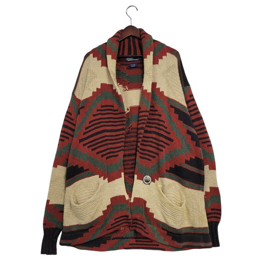 【現状渡し品】【メンズ】 Polo by Ralph Lauren ポロバイラルフローレン HAND KNIT MIXED COTTON NATIVE GOWN ハンドニット ミックス コットン ネイティブ ガウン 146-250513-as-18-izu サイズ：L カラー：マルチカラー 万代Net店