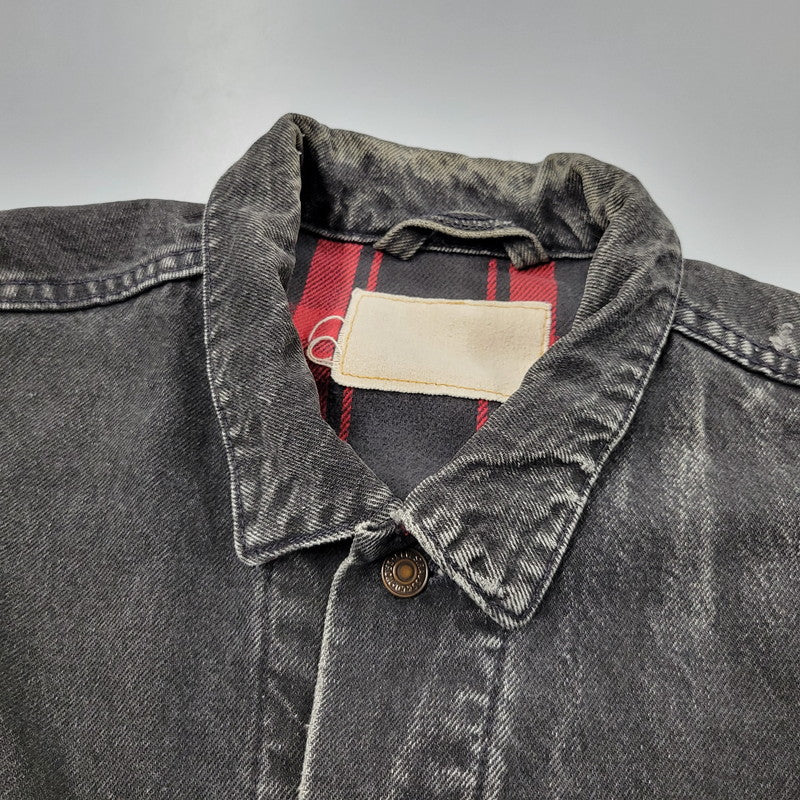 【現状渡し品】【メンズ】 Levi's リーバイス UNIVERSAL STUDIOS CHECK NEL LINER BLACK DENIM JACKET チェックネルライナー ブラックデニムジャケット 刻印527 USA製 アウター 146-250513-as-11-izu カラー：ブラック 万代Net店