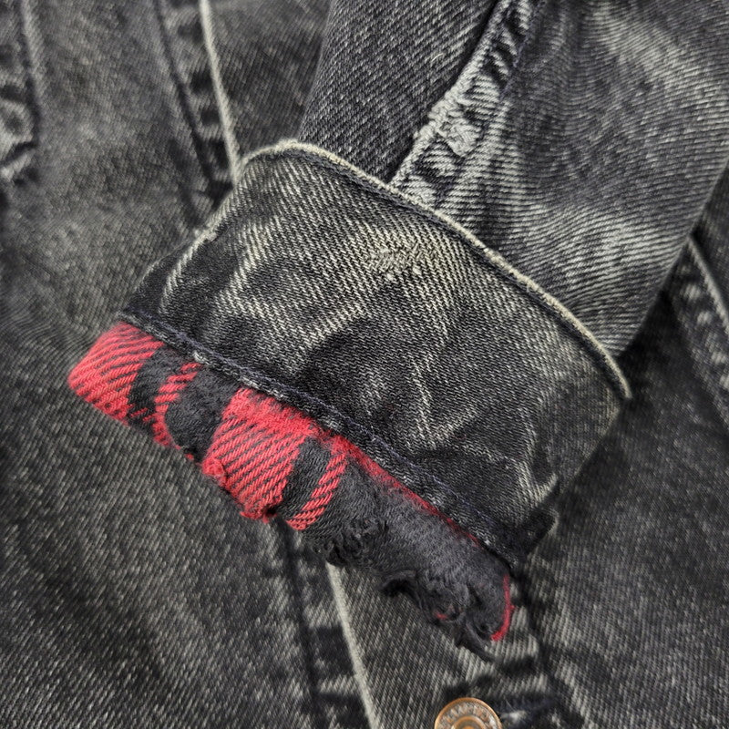 【現状渡し品】【メンズ】 Levi's リーバイス UNIVERSAL STUDIOS CHECK NEL LINER BLACK DENIM JACKET チェックネルライナー ブラックデニムジャケット 刻印527 USA製 アウター 146-250513-as-11-izu カラー：ブラック 万代Net店