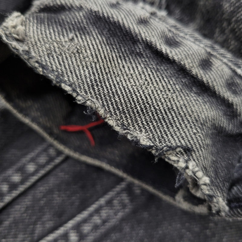 【現状渡し品】【メンズ】 Levi's リーバイス UNIVERSAL STUDIOS CHECK NEL LINER BLACK DENIM JACKET チェックネルライナー ブラックデニムジャケット 刻印527 USA製 アウター 146-250513-as-11-izu カラー：ブラック 万代Net店