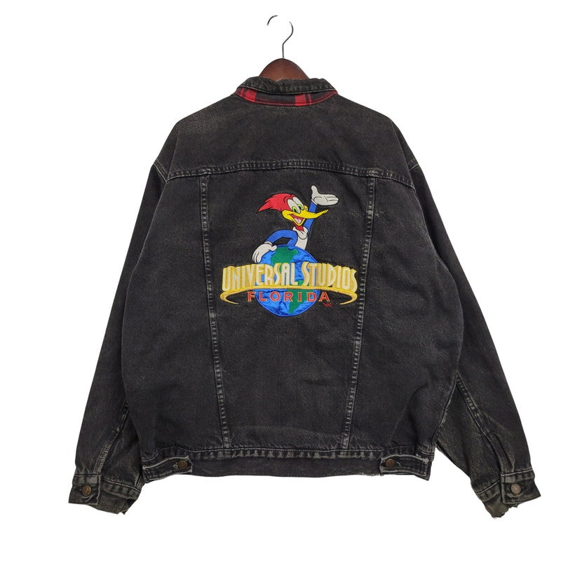 【現状渡し品】【メンズ】 Levi's リーバイス UNIVERSAL STUDIOS CHECK NEL LINER BLACK DENIM JACKET チェックネルライナー ブラックデニムジャケット 刻印527 USA製 アウター 146-250513-as-11-izu カラー：ブラック 万代Net店