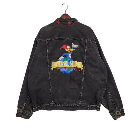 【現状渡し品】【メンズ】 Levi's リーバイス UNIVERSAL STUDIOS CHECK NEL LINER BLACK DENIM JACKET チェックネルライナー ブラックデニムジャケット 刻印527 USA製 アウター 146-250513-as-11-izu カラー：ブラック 万代Net店
