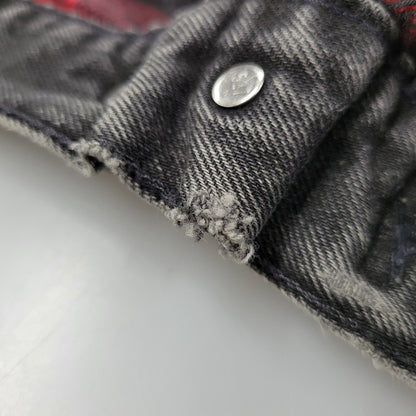 【現状渡し品】【メンズ】 Levi's リーバイス UNIVERSAL STUDIOS CHECK NEL LINER BLACK DENIM JACKET チェックネルライナー ブラックデニムジャケット 刻印527 USA製 アウター 146-250513-as-11-izu カラー：ブラック 万代Net店