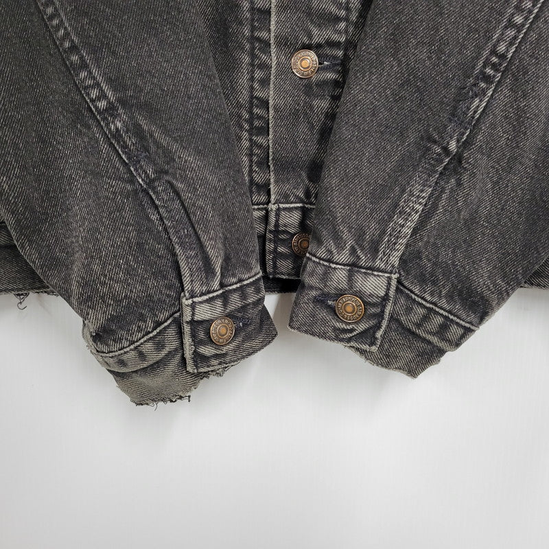 【現状渡し品】【メンズ】 Levi's リーバイス UNIVERSAL STUDIOS CHECK NEL LINER BLACK DENIM JACKET チェックネルライナー ブラックデニムジャケット 刻印527 USA製 アウター 146-250513-as-11-izu カラー：ブラック 万代Net店
