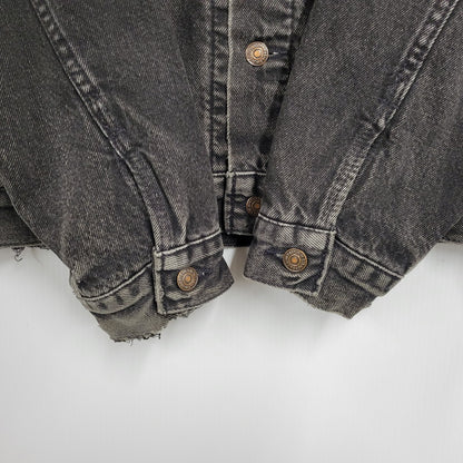 【現状渡し品】【メンズ】 Levi's リーバイス UNIVERSAL STUDIOS CHECK NEL LINER BLACK DENIM JACKET チェックネルライナー ブラックデニムジャケット 刻印527 USA製 アウター 146-250513-as-11-izu カラー：ブラック 万代Net店