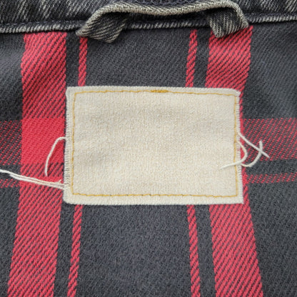 【現状渡し品】【メンズ】 Levi's リーバイス UNIVERSAL STUDIOS CHECK NEL LINER BLACK DENIM JACKET チェックネルライナー ブラックデニムジャケット 刻印527 USA製 アウター 146-250513-as-11-izu カラー：ブラック 万代Net店