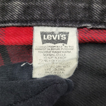 【現状渡し品】【メンズ】 Levi's リーバイス UNIVERSAL STUDIOS CHECK NEL LINER BLACK DENIM JACKET チェックネルライナー ブラックデニムジャケット 刻印527 USA製 アウター 146-250513-as-11-izu カラー：ブラック 万代Net店