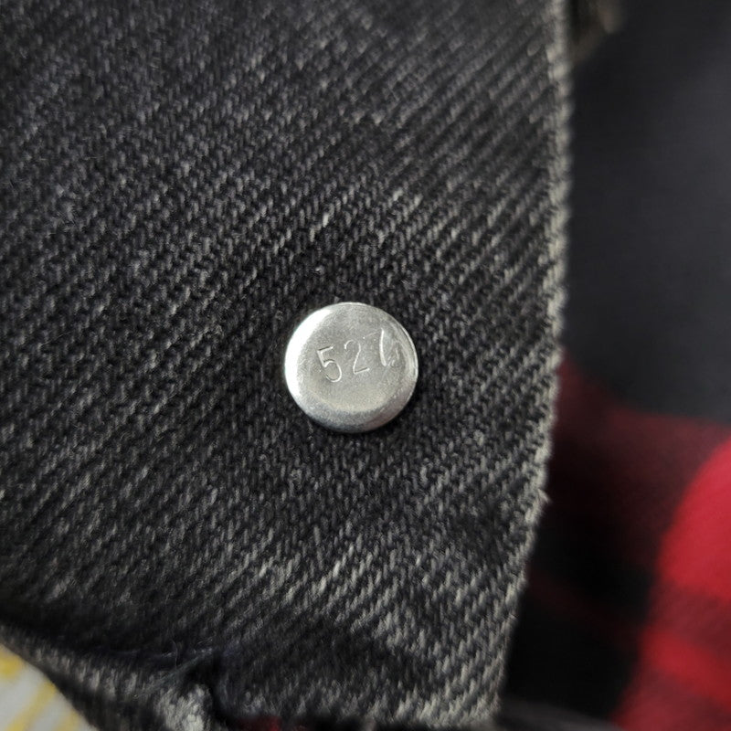 【現状渡し品】【メンズ】 Levi's リーバイス UNIVERSAL STUDIOS CHECK NEL LINER BLACK DENIM JACKET チェックネルライナー ブラックデニムジャケット 刻印527 USA製 アウター 146-250513-as-11-izu カラー：ブラック 万代Net店