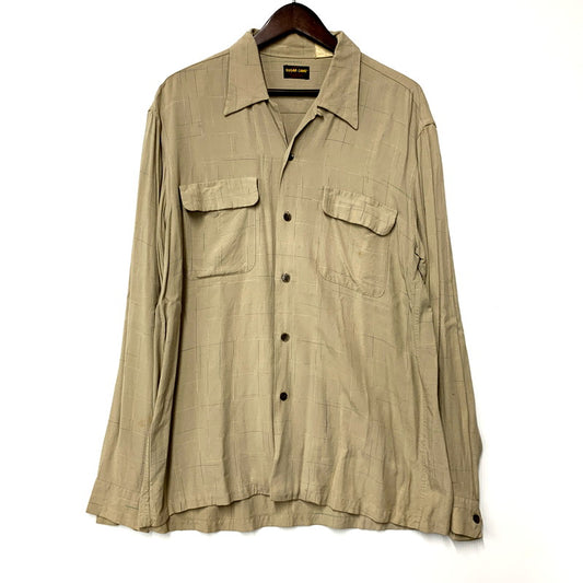 【中古品】【メンズ】 SUGAR CANE シュガーケーン LS RAYON OPEN COLLAR SHIRT ロングスリーブ レーヨン オープンカラーシャツ 長袖 トップス 145-250527-as-43-izu カラー：ベージュ系 万代Net店