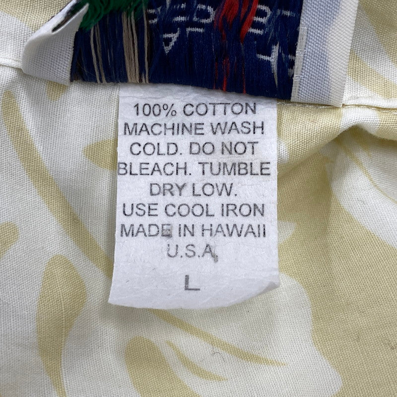 【中古品】【メンズ】 ALOHA REPUBLIC アロハリパブリック BEER ALOHA SHIRT ビール アロハシャツ ハワイ製 半袖 トップス 146-250715-as-43-izu サイズ：L カラー：イエロー系 万代Net店