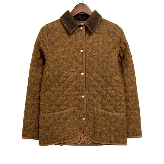 【中古品】【レディース】 スコットランド製 WOOL QUILTING JACKET ウールキルティングジャケット アウター 長袖 168-250515-ma-25-izu サイズ：S カラー：茶 万代Net店