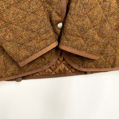 【中古品】【レディース】 スコットランド製 WOOL QUILTING JACKET ウールキルティングジャケット アウター 長袖 168-250515-ma-25-izu サイズ：S カラー：茶 万代Net店