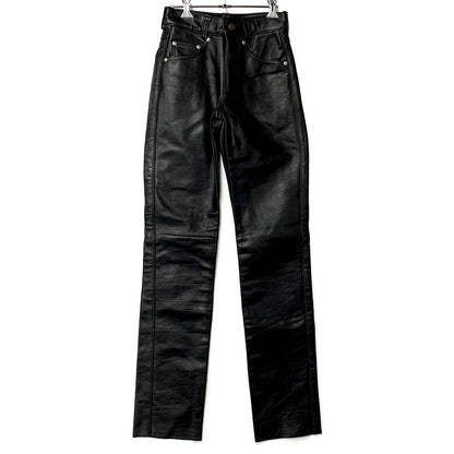 【中古品】【メンズ】 600 BLK USA製 IDEAL ZIP GENUINE STEERHIDE LEATHER PANTS イデアルジップ ジェニュインステアハイドレザーパンツ ズボン ボトムス 156-250515-ma-08-izu サイズ：26 カラー：黒 万代Net店