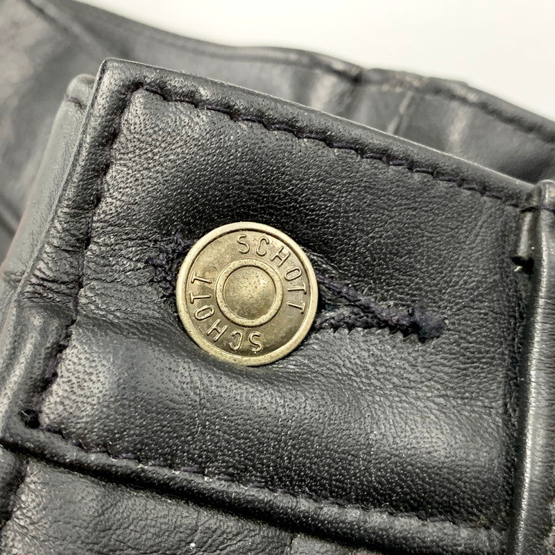 【中古品】【メンズ】 600 BLK USA製 IDEAL ZIP GENUINE STEERHIDE LEATHER PANTS イデアルジップ ジェニュインステアハイドレザーパンツ ズボン ボトムス 156-250515-ma-08-izu サイズ：26 カラー：黒 万代Net店