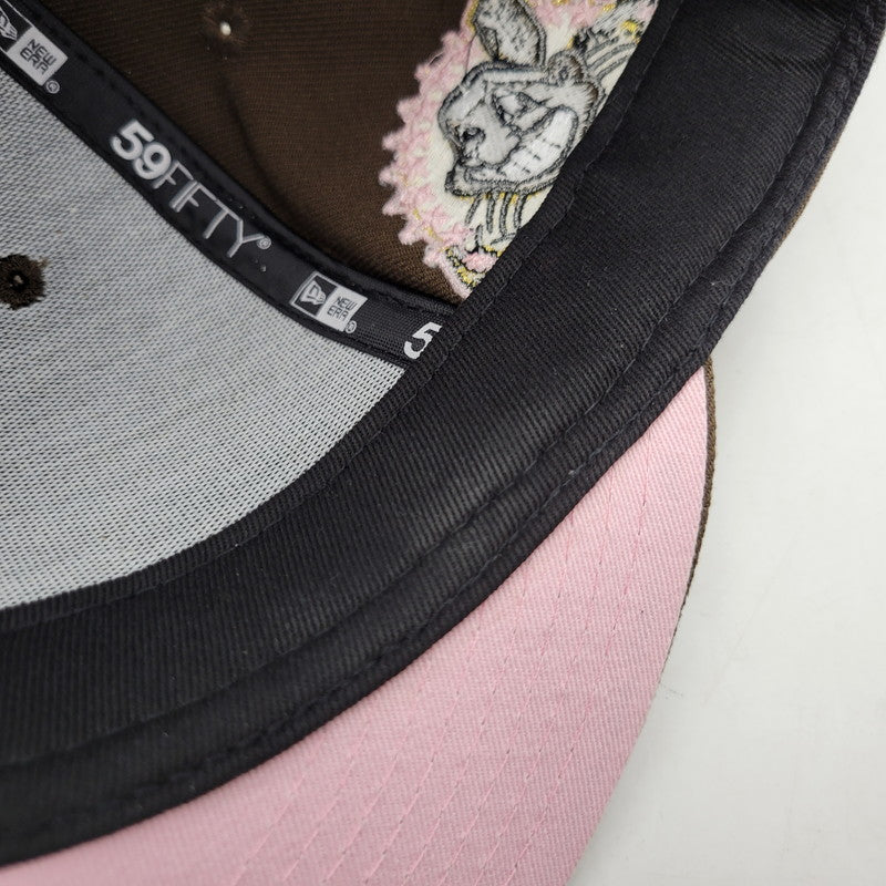 【中古品】【メンズ/レディース】 NEW ERA ニューエラ CLEVELAND INDIANS MLB WAHOO CUSTOM 59FIFTY CAP クリーブランド・ガーディアンズ ワフー酋長 BBキャップ ロゴ 刺繍 帽子 服飾雑貨 185-250516-ay-05-izu サイズ：8(63.5cm) カラー：ブラウン×ピンク 万代Net店