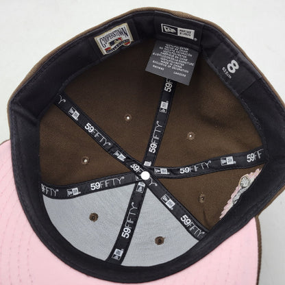 【中古品】【メンズ/レディース】 NEW ERA ニューエラ CLEVELAND INDIANS MLB WAHOO CUSTOM 59FIFTY CAP クリーブランド・ガーディアンズ ワフー酋長 BBキャップ ロゴ 刺繍 帽子 服飾雑貨 185-250516-ay-05-izu サイズ：8(63.5cm) カラー：ブラウン×ピンク 万代Net店