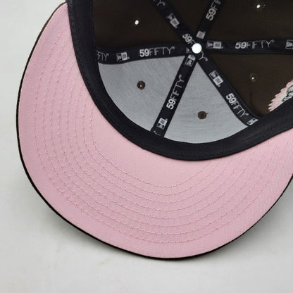 【中古品】【メンズ/レディース】 NEW ERA ニューエラ CLEVELAND INDIANS MLB WAHOO CUSTOM 59FIFTY CAP クリーブランド・ガーディアンズ ワフー酋長 BBキャップ ロゴ 刺繍 帽子 服飾雑貨 185-250516-ay-05-izu サイズ：8(63.5cm) カラー：ブラウン×ピンク 万代Net店