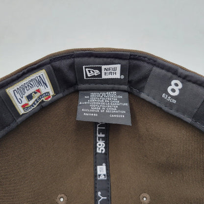 【中古品】【メンズ/レディース】 NEW ERA ニューエラ CLEVELAND INDIANS MLB WAHOO CUSTOM 59FIFTY CAP クリーブランド・ガーディアンズ ワフー酋長 BBキャップ ロゴ 刺繍 帽子 服飾雑貨 185-250516-ay-05-izu サイズ：8(63.5cm) カラー：ブラウン×ピンク 万代Net店