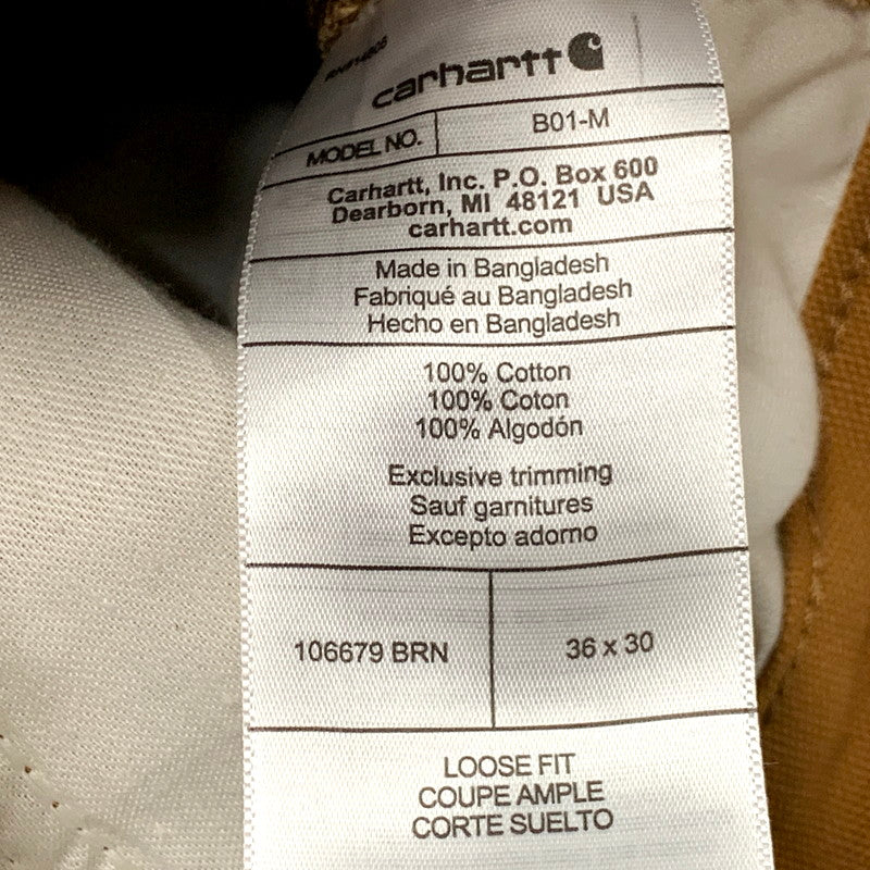 【中古美品】【メンズ】 Carhartt カーハート 106679 BRN LOOSE FIT DUCK DOUBLE FRONT UTILITY WORK PANT ルーズフィット ダック ダブルフロント ユーティリティ ワークパンツ ボトムス パンツ 150-250516-km-04-izu サイズ：36×30 カラー：ブラウン系 万代Net店