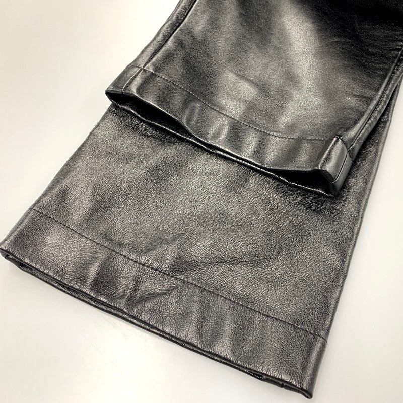 【中古品】【メンズ】 FAKE LEATHER SLACKS PANTS フェイクレザースラックスパンツ ボトムス 153-250517-as-28-izu サイズ：M カラー：ブラック 万代Net店