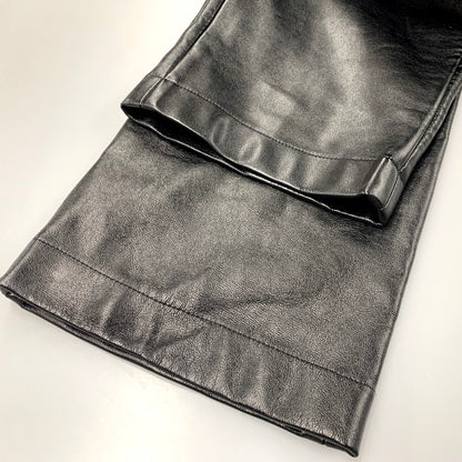 【中古品】【メンズ】 FAKE LEATHER SLACKS PANTS フェイクレザースラックスパンツ ボトムス 153-250517-as-28-izu サイズ：M カラー：ブラック 万代Net店