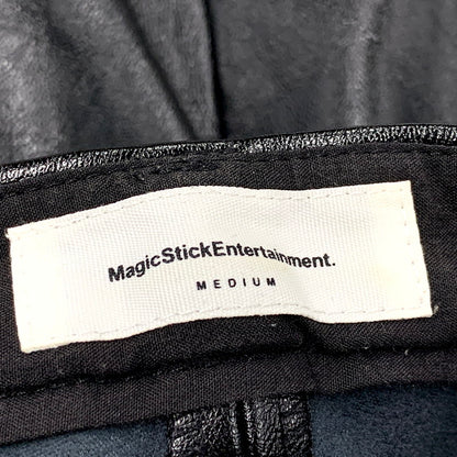 【中古品】【メンズ】 FAKE LEATHER SLACKS PANTS フェイクレザースラックスパンツ ボトムス 153-250517-as-28-izu サイズ：M カラー：ブラック 万代Net店