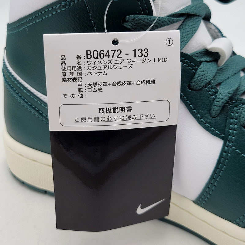 【中古美品】【レディース】 NIKE ナイキ WMNS AIR JORDAN 1 MID BQ6472-133 ウィメンズ エア ジョーダン 1 ミッド スニーカー シューズ 靴 166-250518-as-03-izu サイズ：24.5cm カラー：WHITE/OXIDIZED GREEN-SAIL 万代Net店