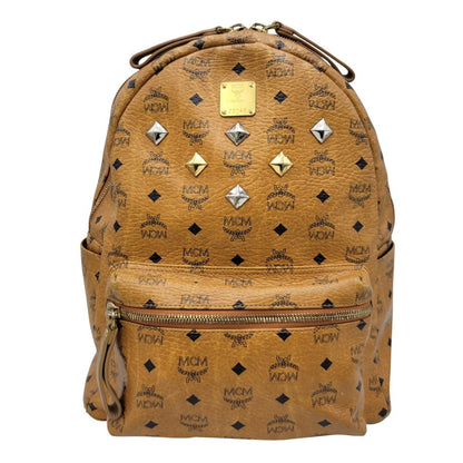 【現状渡し品】【メンズ/レディース】 MCM エム・シー・エム VISETOS STUDS BACKPACK MMK2AVE01 ヴィセトス スタッズ バックパック リュック バッグ カバン 鞄 180-250520-as-13-izu カラー：ブラウン 万代Net店