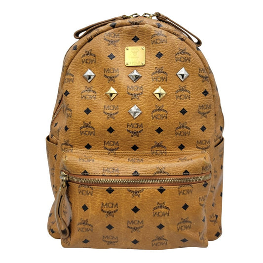 【現状渡し品】【メンズ/レディース】 MCM エム・シー・エム VISETOS STUDS BACKPACK MMK2AVE01 ヴィセトス スタッズ バックパック リュック バッグ カバン 鞄 180-250520-as-13-izu カラー：ブラウン 万代Net店