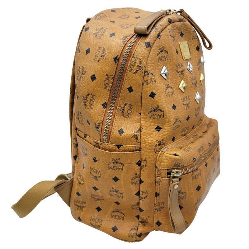 【現状渡し品】【メンズ/レディース】 MCM エム・シー・エム VISETOS STUDS BACKPACK MMK2AVE01 ヴィセトス スタッズ バックパック リュック バッグ カバン 鞄 180-250520-as-13-izu カラー：ブラウン 万代Net店